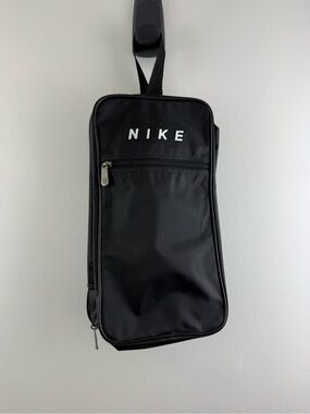 Vintage Nike Shoe Bag Black Y2K Spellout Swoosh Travel Pouch Case EUC